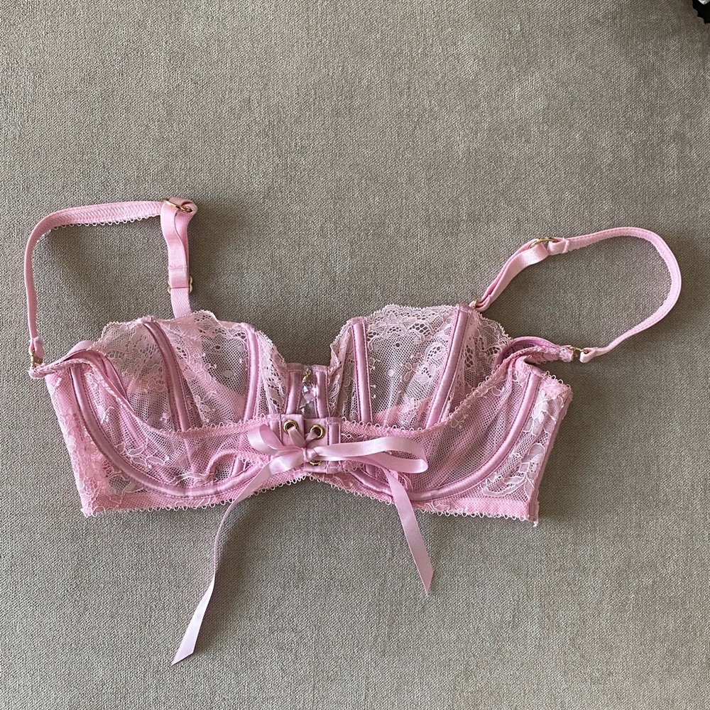 Honey Birdette “Rebecca” Pink Lace Intimate Set - Picture 2 of 7